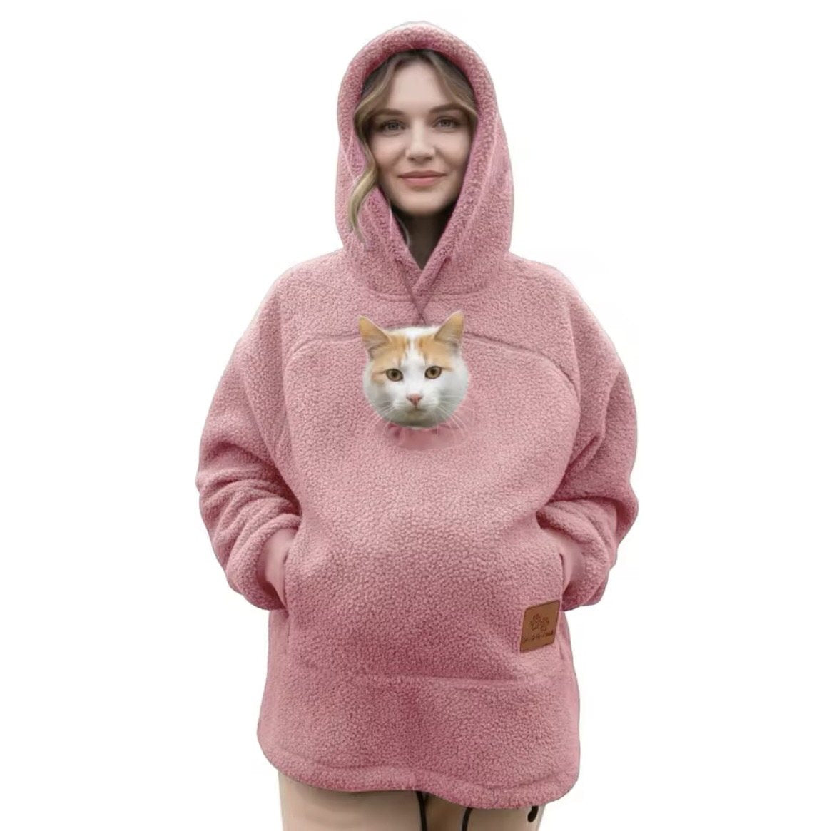 Cudaroo pet pouch hoodie in pink